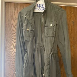 Green military jacket